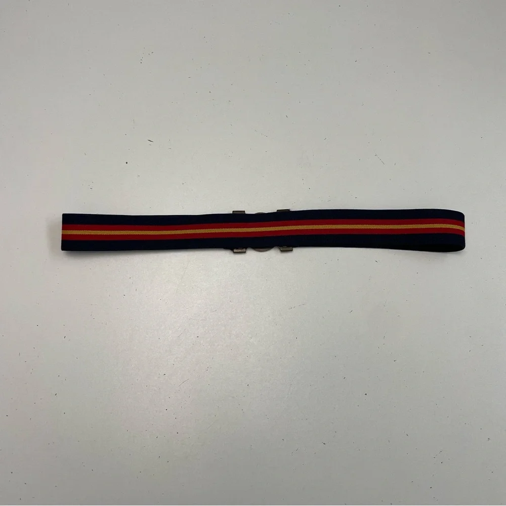 Polo Ralph Lauren Belt Stretchy Elastic Metal Buckle Blue Red Yellow Bronze